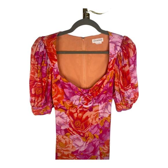 Lovers and Friends Morgan Maxi Dress Blouson Sleeves Chai Floral Print Size XS - Picture 7 of 16